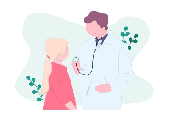 Doctor and patient illustration